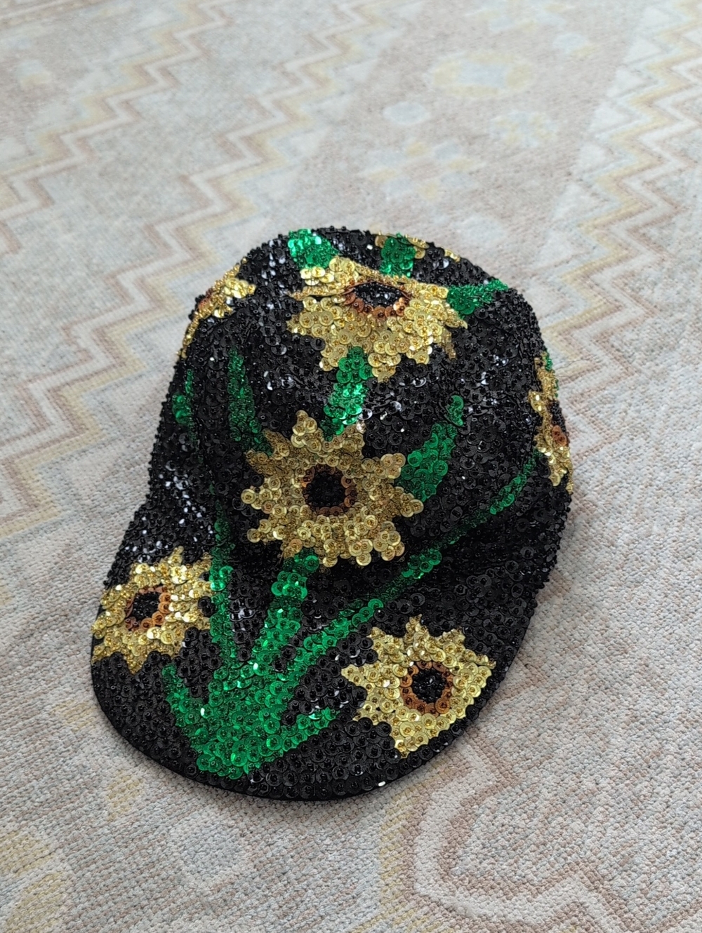 Sequin Sunflower Baseball Hat